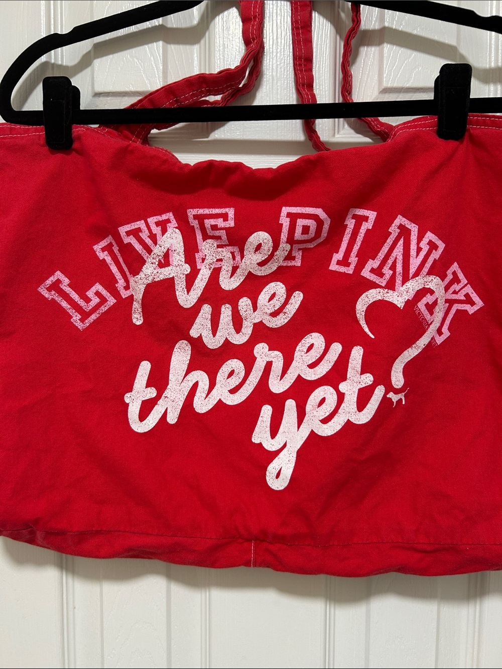PINK Victoria's Secret Red Graphic Canvas Tote - Picture 2 of 5